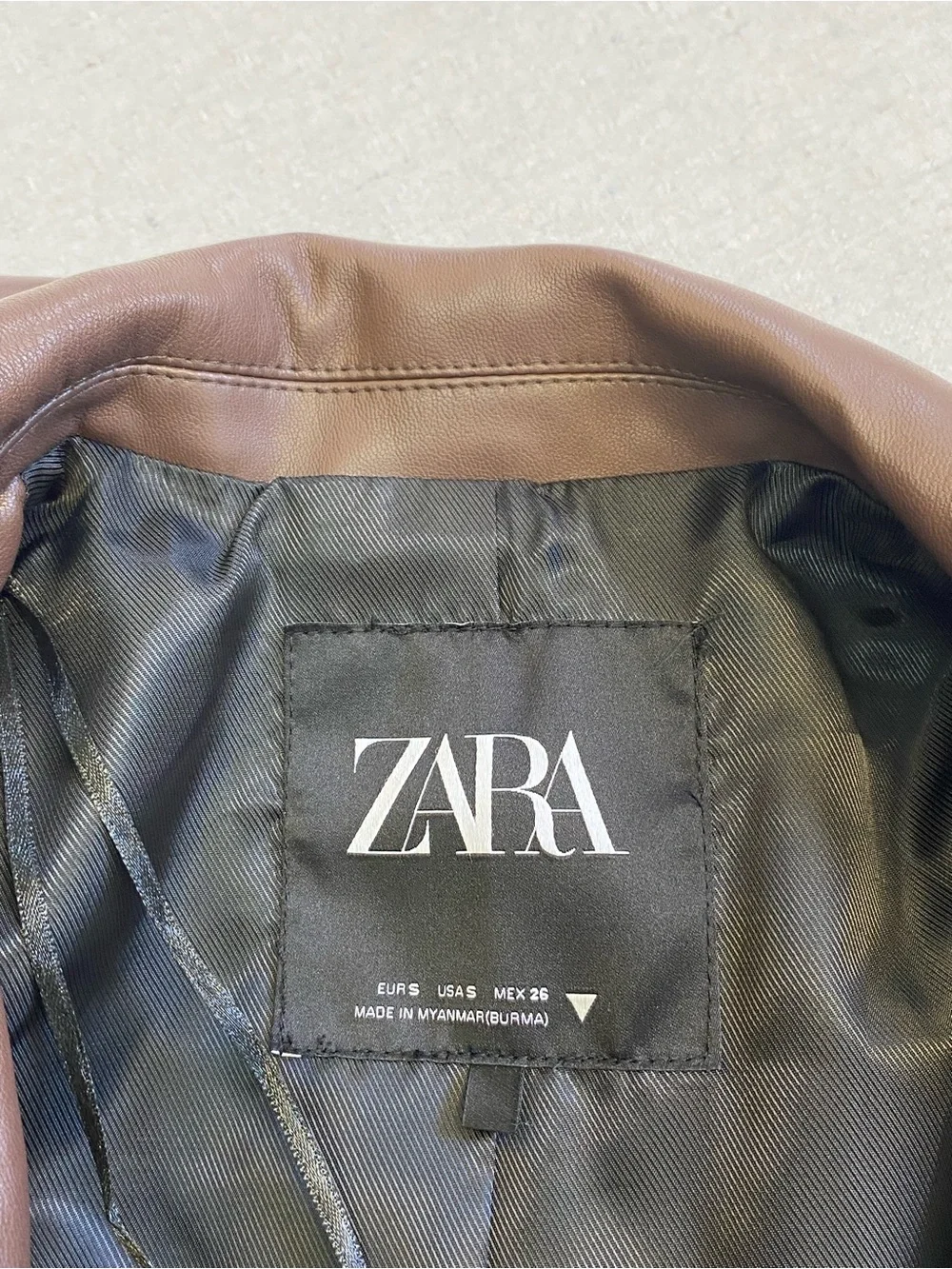 Zara Faux Leather Blazer Jacket Oversized